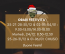 ORARIO FESTIVITA'