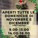 APERTI DOMENICHE DI NOVEMBRE E DICEMBRE