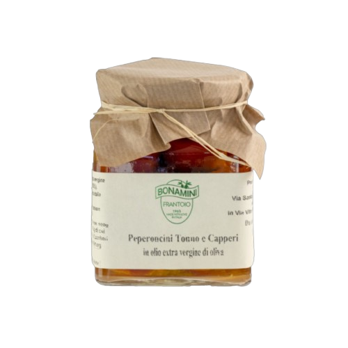 Peperoni Farciti Tonno e Capperi in Olio Extravergine di Oliva